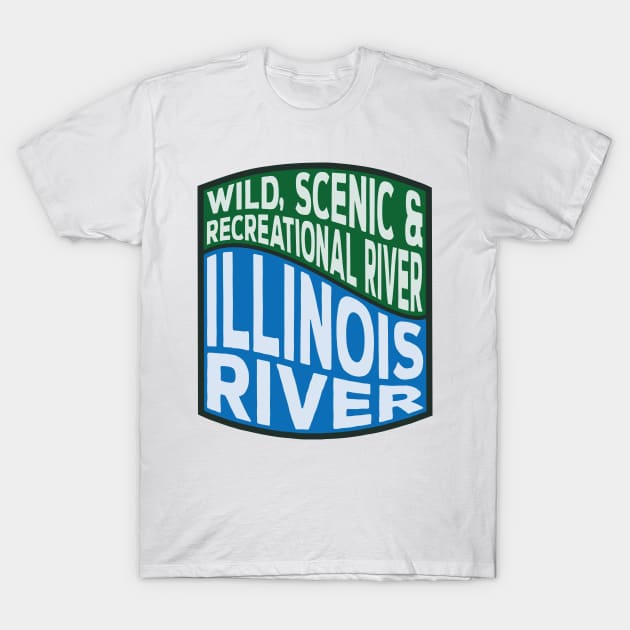 Illinois River Wild, Scenic and Recreational River Wave T-Shirt by nylebuss